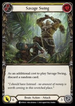 Savage Swing (Yellow) (Rainbow Foil) - Welcome to Rathe - Unlimited (Common) [WTR-U-WTR021]
