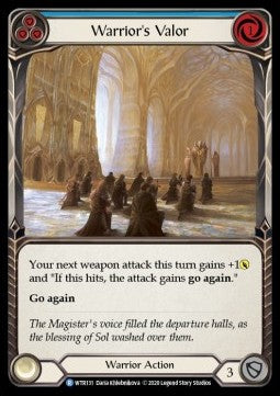 Warrior's Valor (Blue) (Normal) - Welcome to Rathe - Unlimited (Rare) [WTR-U-WTR131]