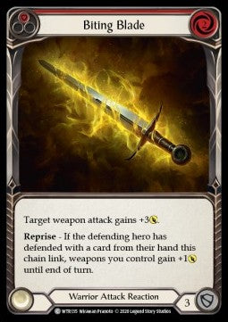 Biting Blade (Red) (Rainbow Foil) - Welcome to Rathe - Unlimited (Common) [WTR-U-WTR135]