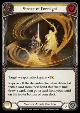 Stroke of Foresight (Yellow) (Rainbow Foil) - Welcome to Rathe - Unlimited (Common) [WTR-U-WTR139]