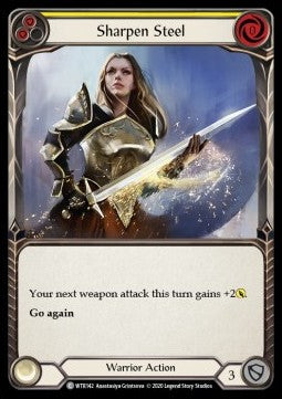 Sharpen Steel (Yellow) (Rainbow Foil) - Welcome to Rathe - Unlimited (Common) [WTR-U-WTR142]