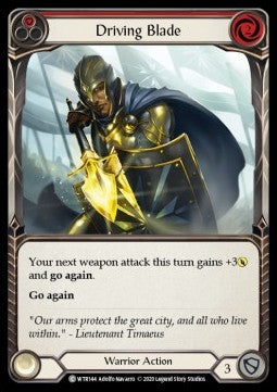 Driving Blade (Red) (Rainbow Foil) - Welcome to Rathe - Unlimited (Common) [WTR-U-WTR144]