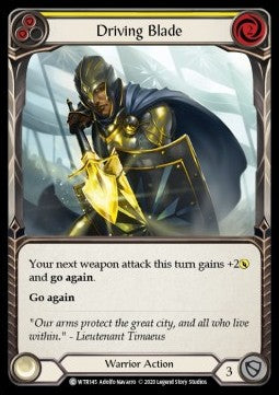 Driving Blade (Yellow) (Rainbow Foil) - Welcome to Rathe - Unlimited (Common) [WTR-U-WTR145]