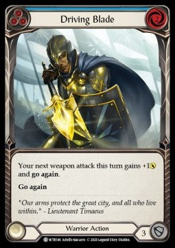 Driving Blade (Blue) (Rainbow Foil) - Welcome to Rathe - Unlimited (Common) [WTR-U-WTR146]