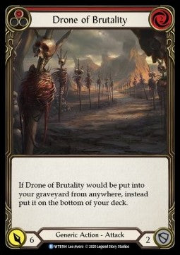 Drone of Brutality (Red) (Rainbow Foil) - Welcome to Rathe - Unlimited (Rare) [WTR-U-WTR164]