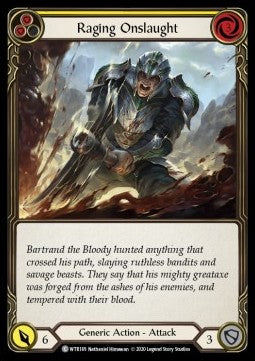 Raging Onslaught (Yellow) (Rainbow Foil) - Welcome to Rathe - Unlimited (Common) [WTR-U-WTR189]