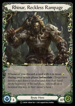 Rhinar, Reckless Rampage (Normal) - Crucible of War - Unlimited (Common) [CRU-U-CRU001]