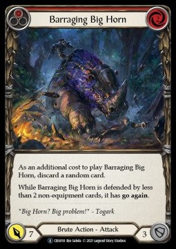 Barraging Big Horn (Red) (Rainbow Foil) - Crucible of War - Unlimited (Rare) [CRU-U-CRU010]