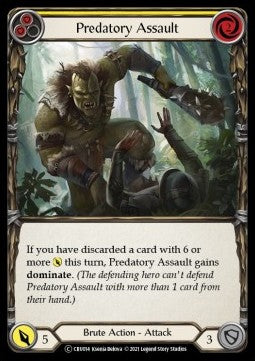 Predatory Assault (Yellow) (Rainbow Foil) - Crucible of War - Unlimited (Common) [CRU-U-CRU014]