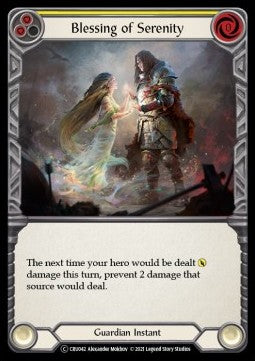 Blessing of Serenity (Yellow) (Rainbow Foil) - Crucible of War - Unlimited (Common) [CRU-U-CRU042]