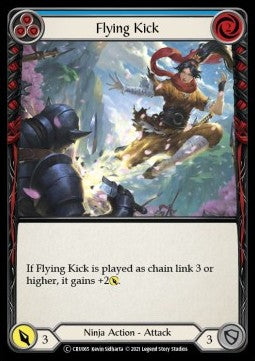 Flying Kick (Blue) (Rainbow Foil) - Crucible of War - Unlimited (Common) [CRU-U-CRU065]