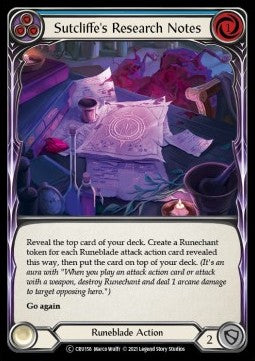 Sutcliffe's Research Notes (Blue) (Rainbow Foil) - Crucible of War - Unlimited (Common) [CRU-U-CRU156]
