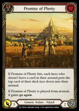 Promise of Plenty (Red) (Rainbow Foil) - Crucible of War - Unlimited (Rare) [CRU-U-CRU183]