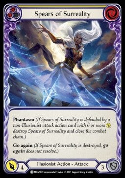 Spears of Surreality (Yellow) (Rainbow Foil) - Monarch - First (Common) [MON-F-MON102]