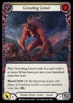 Graveling Growl (Yellow) (Rainbow Foil) - Monarch - First (Common) [MON-F-MON145]
