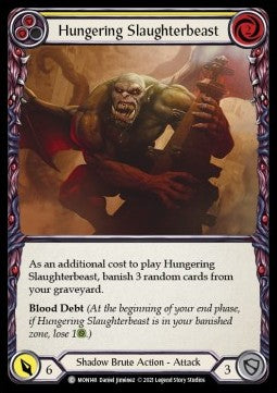 Hungering Slaughterbeast (Yellow) (Rainbow Foil) - Monarch - First (Common) [MON-F-MON148]