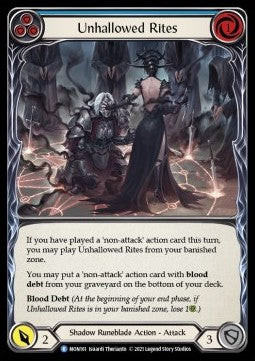Unhallowed Rites (Blue) (Rainbow Foil) - Monarch - First (Rare) [MON-F-MON161]