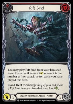 Rift Bind (Red) (Rainbow Foil) - Monarch - First (Common) [MON-F-MON174]