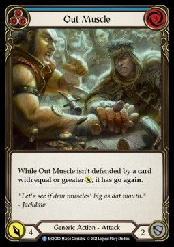 Out Muscle (Blue) (Rainbow Foil) - Monarch - First (Rare) [MON-F-MON250]