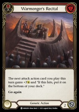 Warmonger's Recital (Red) (Rainbow Foil) - Monarch - First (Common) [MON-F-MON299]