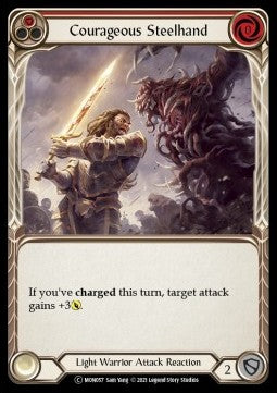 Courageous Steelhand (Red) (Rainbow Foil) - Monarch - Unlimited (Common) [MON-U-MON057]