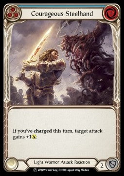 Courageous Steelhand (Blue) (Rainbow Foil) - Monarch - Unlimited (Common) [MON-U-MON059]