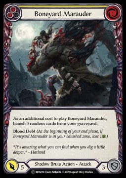 Boneyard Marauder (Yellow) (Rainbow Foil) - Monarch - Unlimited (Common) [MON-U-MON136]