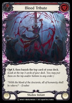 Blood Tribute (Red) (Rainbow Foil) - Monarch - Unlimited (Common) [MON-U-MON215]