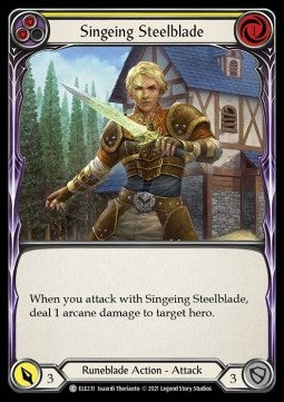 Singeing Steelblade (Yellow) (Rainbow Foil) - Tales of Aria - First (Common) [ELE-F-ELE231]