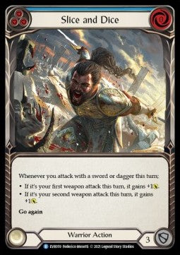 Slice and Dice (Blue) (Rainbow Foil) - Everfest - First (Rare) [EVR-F-059]