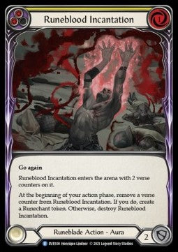 Runeblood Incantation (Yellow) (Regular) - Everfest - First (Rare) [EVR-F-108]