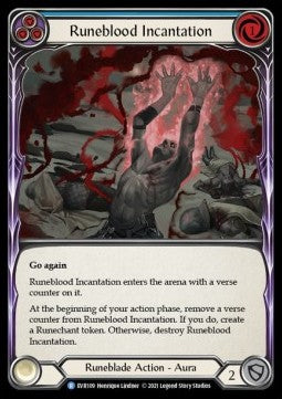 Runeblood Incantation (Blue) (Rainbow Foil) - Everfest - First (Rare) [EVR-F-109]