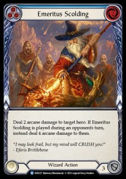 Emeritus Scolding (Blue) (Regular) - Everfest - First (Rare) [EVR-F-127]