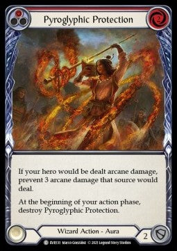 Pyroglyphic Protection (Red) (Rainbow Foil) - Everfest - First (Common) [EVR-F-131]