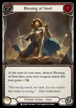 Blessing of Steel (Red) (Rainbow Foil) - Dynasty (Rare) [DYN-073]