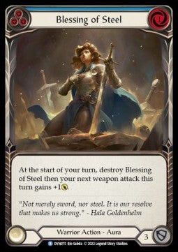 Blessing of Steel (Blue) (Regular) - Dynasty (Rare) [DYN-075]