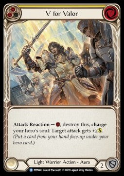 V for Valor (Yellow) (Rainbow Foil) - Dusk till Dawn (Rare) [DTD-061]