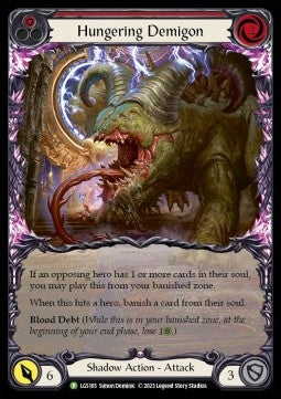 Hungering Demigon (Red) (Extended Art Rainbow Foil) - LGS Promos (Promo) [LGS-165]