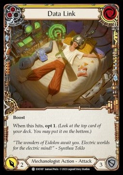 Data Link (Yellow) (Rainbow Foil) - Bright Lights (Common) [EVO-187]