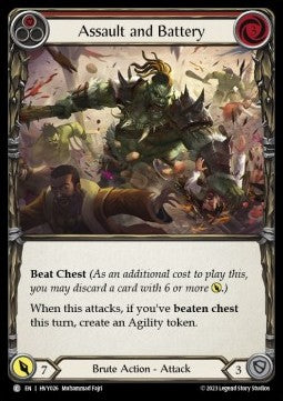 Assault and Battery (Red) (Rainbow Foil) - Heavy Hitters (Common) [HVY-026]