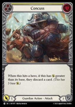 Concuss (Yellow) (Rainbow Foil) - Heavy Hitters (Common) [HVY-075]