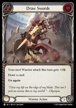 Draw Swords (Blue) (Rainbow Foil) - Heavy Hitters (Common) [HVY-123]