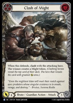 Clash of Might (Blue) (Rainbow Foil) - Heavy Hitters (Rare) [HVY-139]