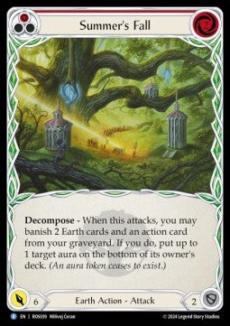 Summer's Fall (Red) (Rainbow Foil) - Rosetta (Rare) [ROS-039]