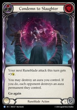 Condemn to Slaughter (Red) (Rainbow Foil) - Rosetta (Rare) [ROS-127]