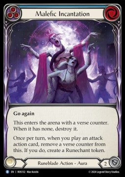 Malefic Incantation (Blue) (Rainbow Foil) - Rosetta (Rare) [ROS-132]