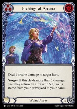 Etchings of Arcana (Blue) (Rainbow Foil) - Rosetta (Common) [ROS-191]