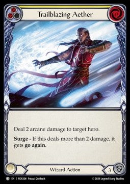 Trailblazing Aether (Yellow) (Rainbow Foil) - Rosetta (Common) [ROS-208]