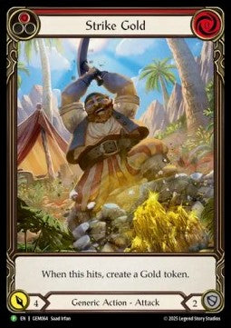 Strike Gold (Red) (Extended Art Rainbow Foil) - GEM Pack Promos (Promo) [GEM-064]