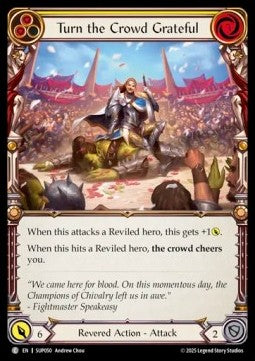 Turn the Crowd Grateful (Yellow) (Rainbow Foil) - Super Slam (Common) [SUP-050]